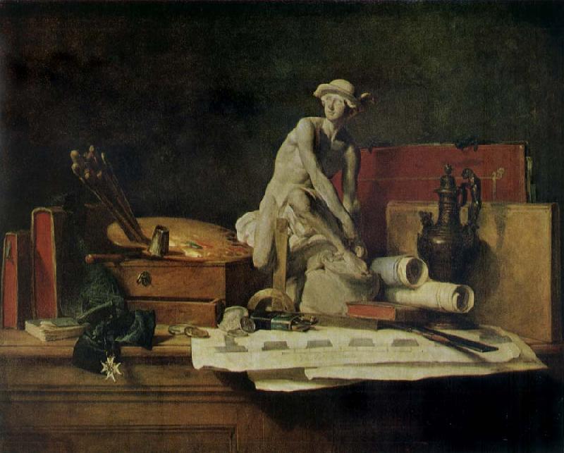 Jean Baptiste Simeon Chardin Still life with the Attributes  of Arts